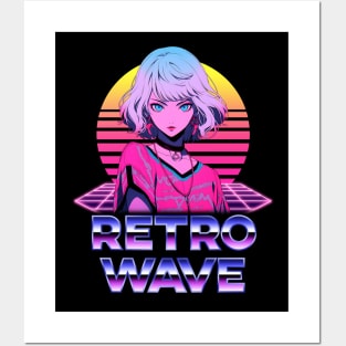 Retro Wave 80s Anime Girl – Anime Sticker Posters and Art